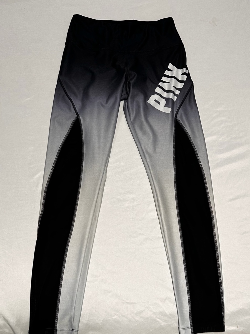 VICTORIA'S SECRET PINK GRAY OMBRE BLACK MESH HIGH RISE ULTIMATE LEGGINGS NWOT